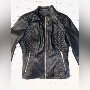 ❄️ LA Coalition vegan Leather motorcycle Jacket-  some stretch